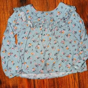 Light Blue Size 5-6 Floral H&M Blouse